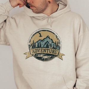 Retro Mountain Sweatshirt or Hoodie, Adventure Sweater, Vacation Sweatshirt, Natural Lover Gift, Hiking Hoodie, Camping Hoodie, Gift For Him
