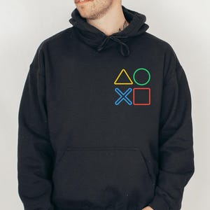 Sudadera con capucha de jugador, sudadera con control de juego, sudadera con símbolos de juego imagen 1
