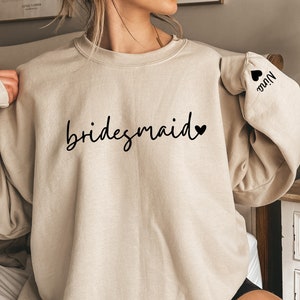 Personalized Bridesmaid Sweatshirt, Bride Team Sweatshirt, Team Bride Party Hoodie, Bridal Shower Hoodie, Custom Name Bridesmaid Sweatshirt