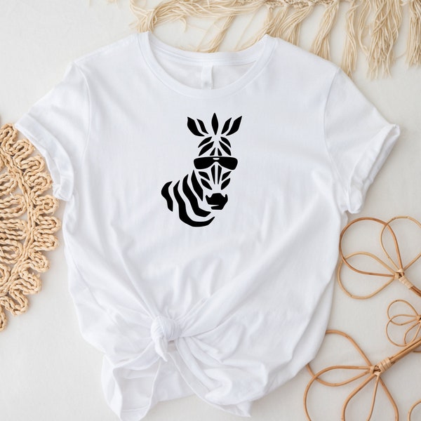 Zebra T-Shirt, Gift For Animal Lovers, Cute Animal Shirt, Animal Lover Present, Handmade Design Shirt, Animal T-Shirt