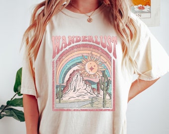 Vintage Wanderlust T-Shirt, Retro Mountain T-Shirt, Adventure Shirt, Camping Shirt, Hiking Tee, Camper Tee, Nature Lover Tee, Comfort Colors