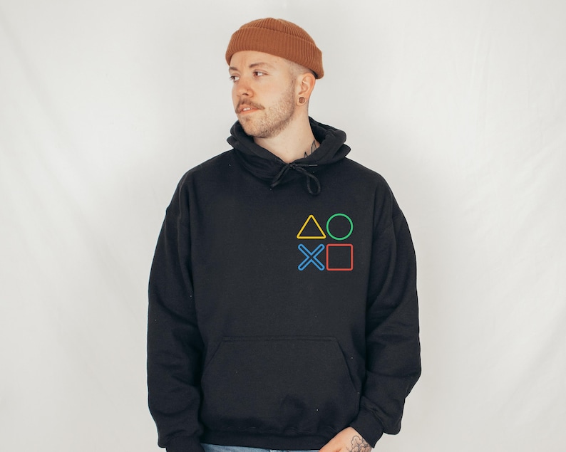 Sudadera con capucha de jugador, sudadera con control de juego, sudadera con símbolos de juego imagen 1