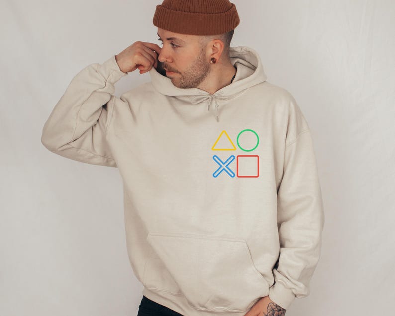 Sudadera con capucha de jugador, sudadera con control de juego, sudadera con símbolos de juego imagen 6