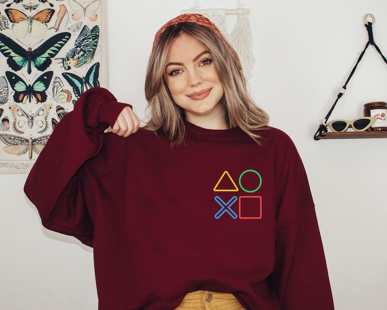 Sudadera con capucha de jugador, sudadera con control de juego, sudadera con símbolos de juego imagen 3