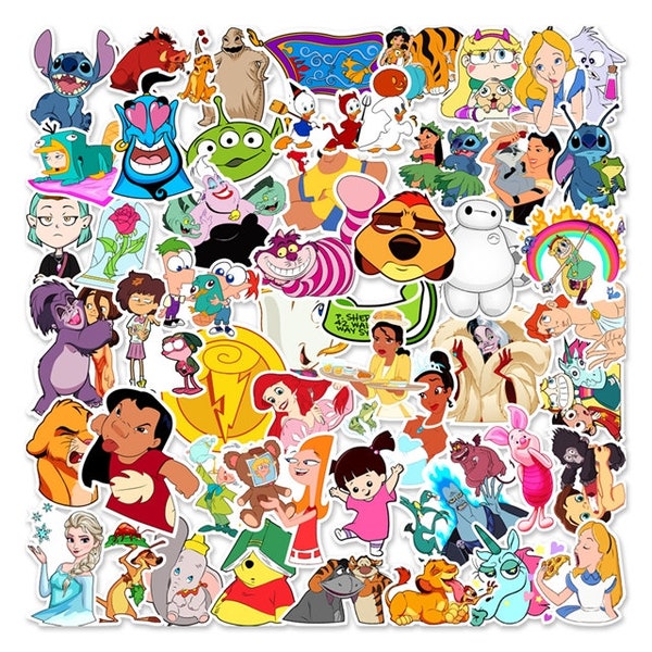 Playhouse Disney Sticker Packs | Water Resistant | Laptop Sticker | Water Bottle Mickey Cartoons