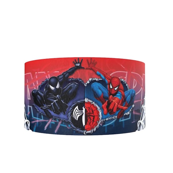 Spiderman Ribbon | 3/8" , 1" , 1.5" & 2" High Quality Grosgrain Ribbon | By The Yard | Marvel Inspired Superheroes Avengers Venom