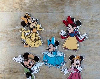 Disney Minnie Inspired Flat Back Resin | Princess Cinderella Tinkerbell Snow White Hair Bow Center, Embellishment, Scrapbook Embellishment