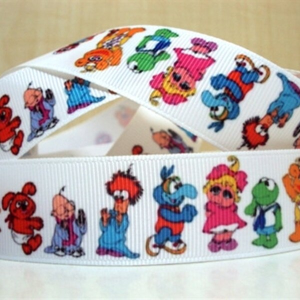 The Muppets Ribbon 1" High Quality Grosgrain Ribbon By The Yard Ms. Piggy Kermit More