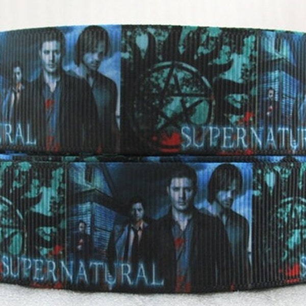 Supernatural Ribbon 1" High Quality Grosgrain Ribbon By The Yard | Dean Sam Winchester Demon Hunters Inspired Teal