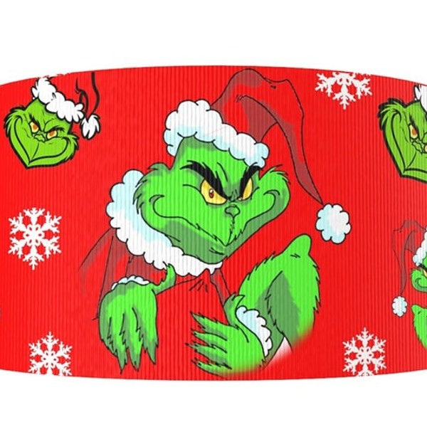 The Grinch Ribbon 1" or 1.5" High Quality Grosgrain Ribbon By The Yard Grinchmas Ribbon