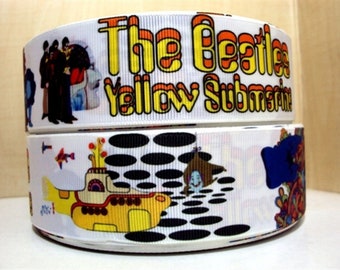 The Beatles Yellow Submarine | 1" and 1.5" High Quality Grosgrain Ribbon | By The Yard