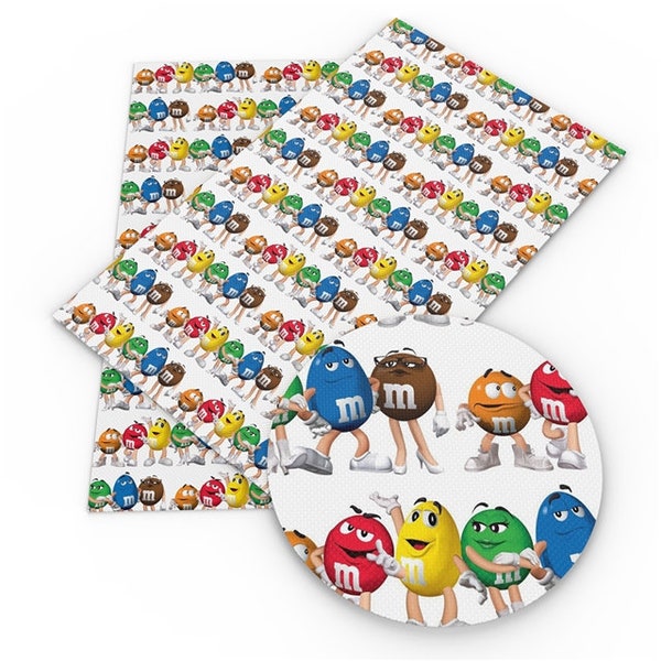 18" x 10" Remnant M&M Chocolate Candies Collage | 100% Cotton Fabric