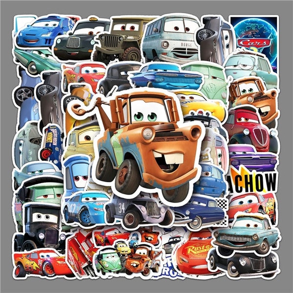 Disney Cars Sticker Packs | Water Resistant | Laptop Sticker | Water Bottle | Cars Land Stickers Cars 3 Characters Trucks Race Cars