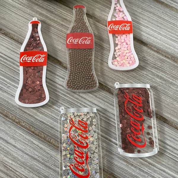 Coca Cola Inspired Flat Back Shaker Resina / Hair Bow Center, Embellecimiento, Scrapbook Embellishment