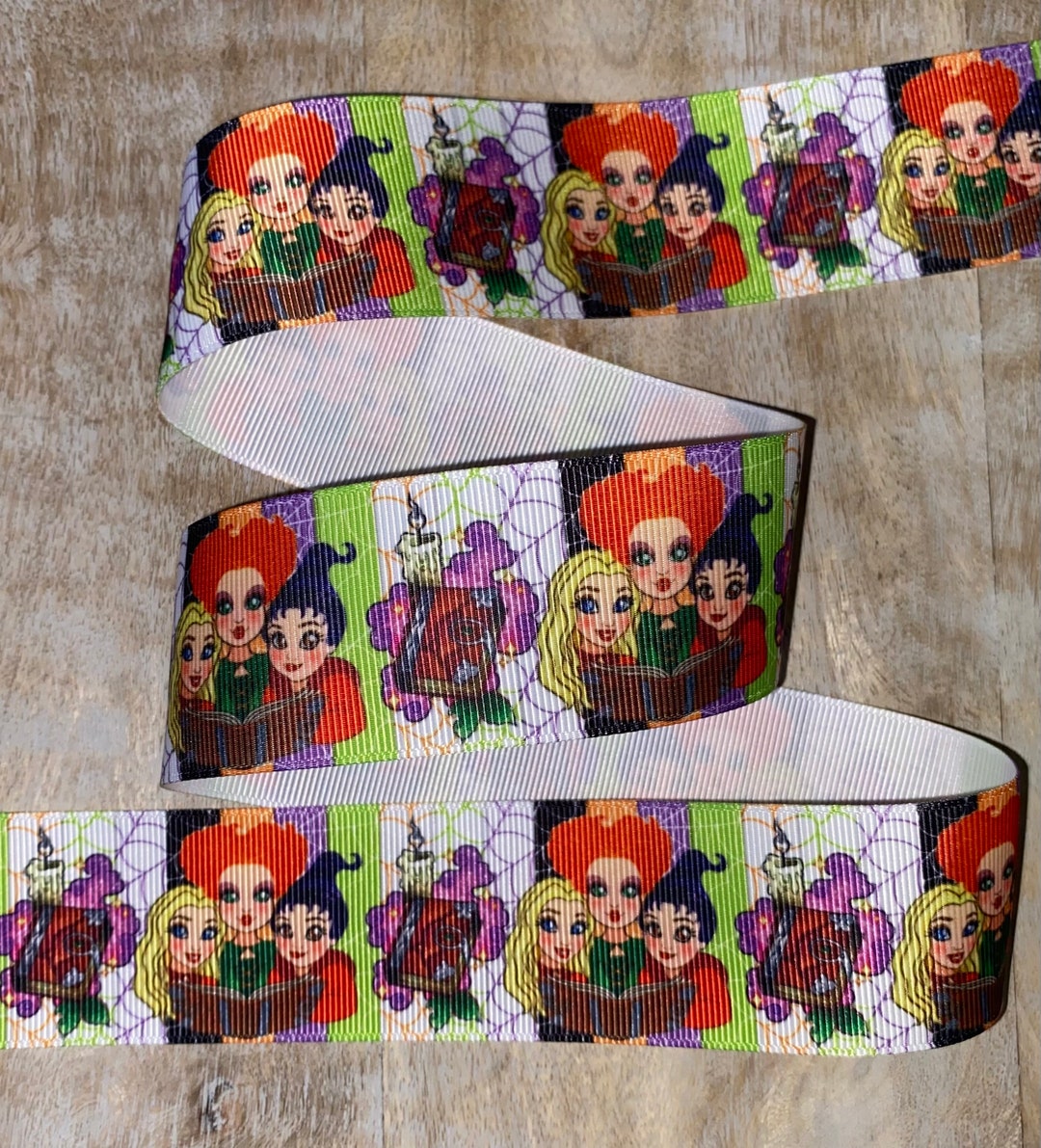 Disney Hocus Pocus Ribbon 1 & 1.5 High Quality Grosgrain Ribbon by the