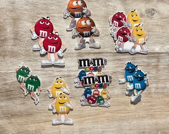 Complete Set of M&M Chocolate Candy Flat Back Resin | Clown | Hair Bow Center, Embellishment, Scrapbook Embellishment