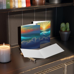 Sunlit River Serenity-wenskaarten: stuur warme wensen met de schoonheid van de natuur (8, 16 en 24 stuks)