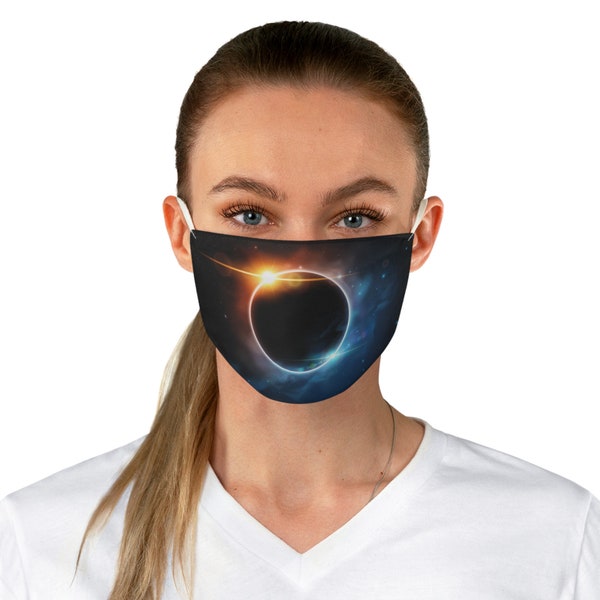 Eclipse Elegance: Fabric Face Mask with Mesmerizing Colorful Eclipse Design