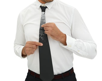 Lunar Elegance: Necktie with Moonlit Design