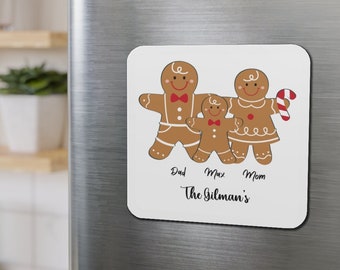 Personalized gingerbread family magnet, Custom magnets for family, Gingerbread family christmas gift ideas, Magnets for fridge gifts