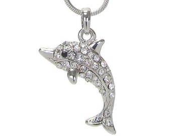 White Gold Plating Crystal Dolphin Pendant Necklace Buy 2 Get 1 Mix N’ Match Sale