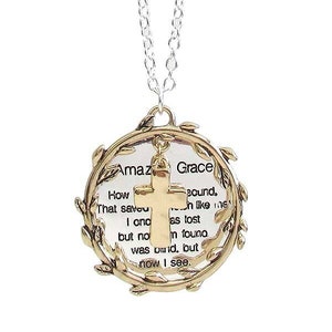 Amazing Grace Necklace - Serenity & Hope Inspirational Jewelry, Symbolic Elegance for Faithful Expression Buy 2 Get 1 Mix N’ Match