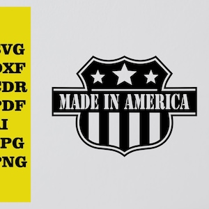 Made İn America cut svg dxf file wall sticker pdf silhouette template cnc cutting router digital vector instant download