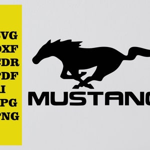 Mustang cut svg dxf file wall sticker pdf silhouette template cnc cutting router digital vector instant download