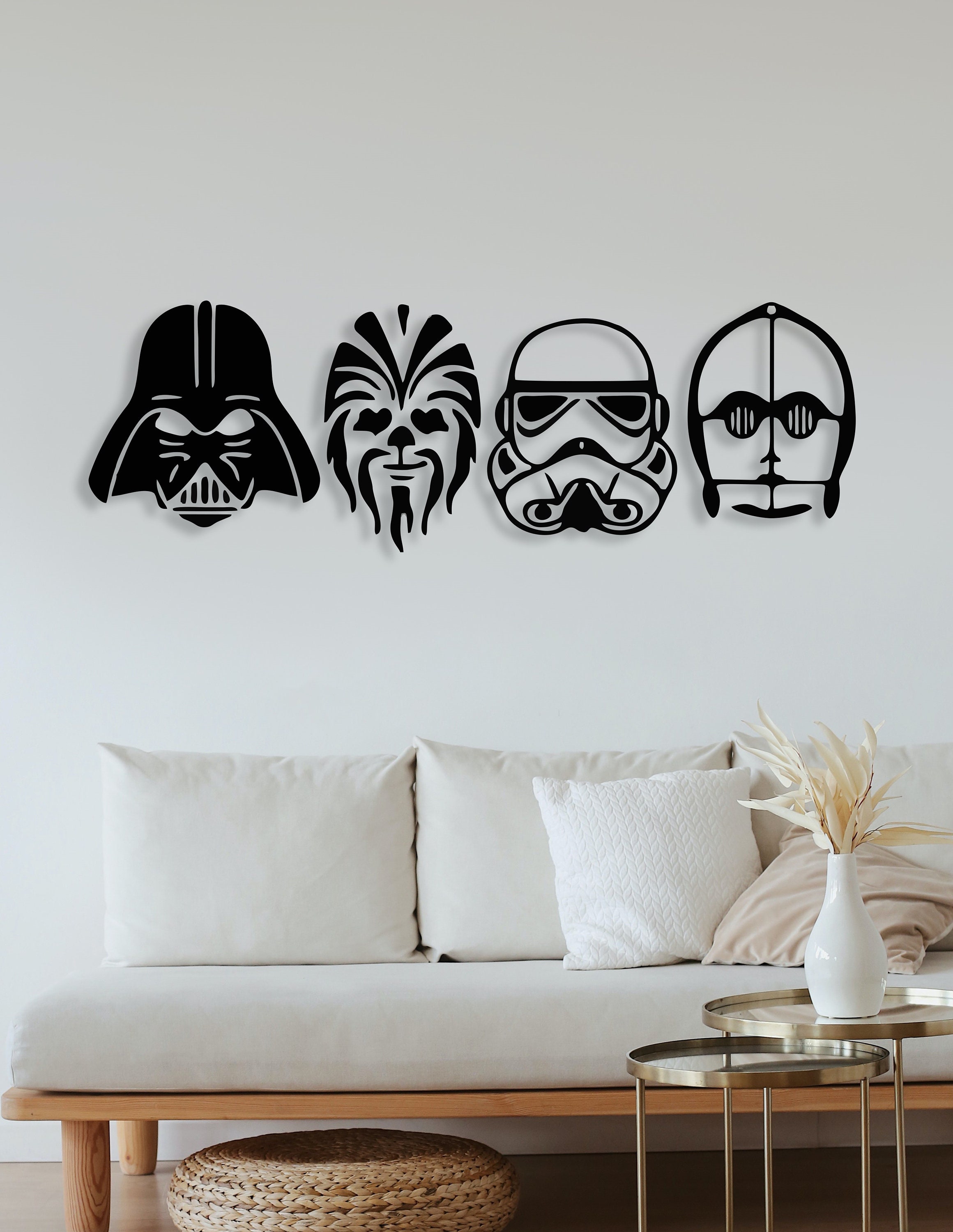 Star Wars Cut Svg Dxf File Wall Sticker Pdf Silhouette Template Cnc ...