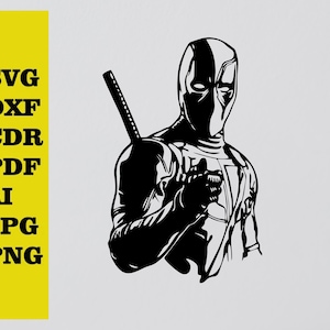Deadpool  cut svg dxf file wall sticker pdf silhouette template cnc cutting router digital vector instant download