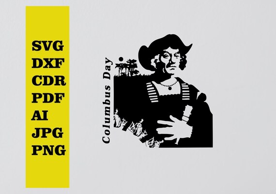 Christopher Columbus cut svg dxf file wall sticker pdf silhouette template cnc cutting router digital vector instant download