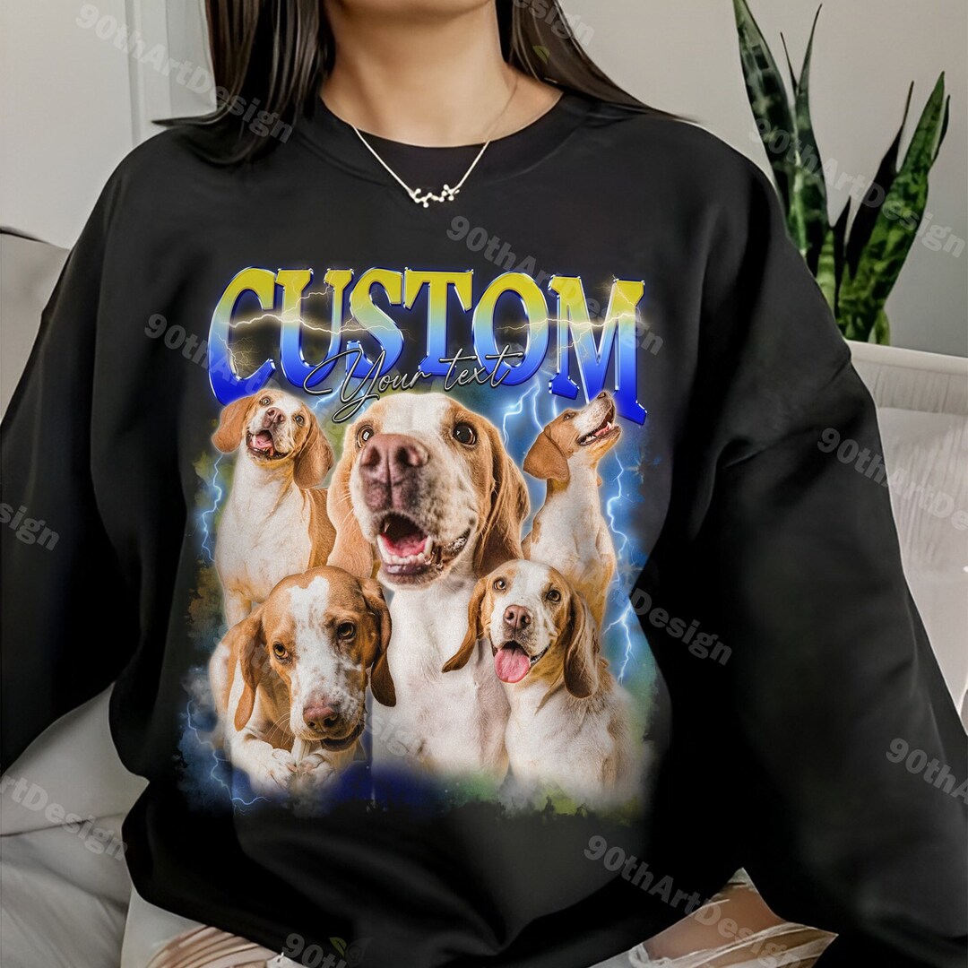 Custom Pet Tshirt, Dog Bootleg Retro 90's Tee, Custom Cat Tshirt