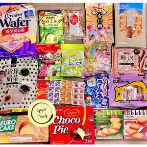 Asian Snack Box Japanese, Korean, Chinese, Taiwanese Mixed, Assorted Snacks and Sweets Mystery Treat Box Gift Box image 8