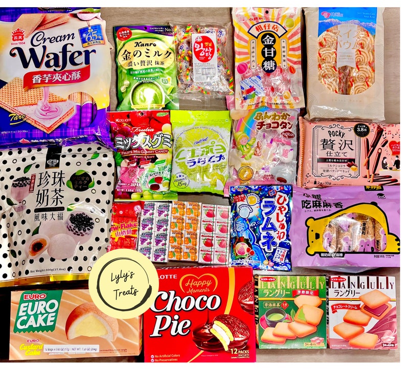 Asian Snack Box Japanese, Korean, Chinese, Taiwanese Mixed, Assorted Snacks and Sweets Mystery Treat Box Gift Box image 8