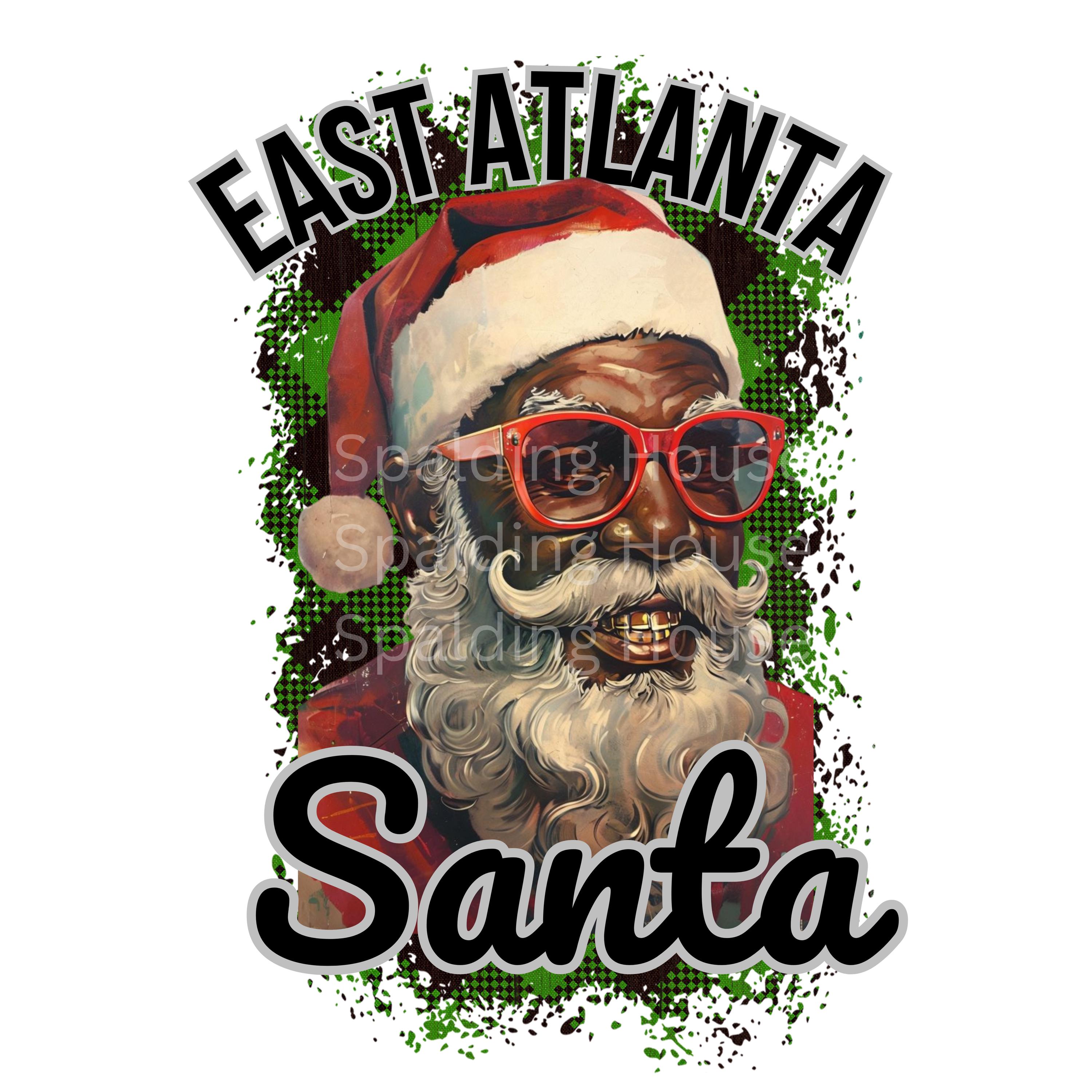 East Atlanta Santa PNG: Gold Teeth, Christmas Pajamas (digital