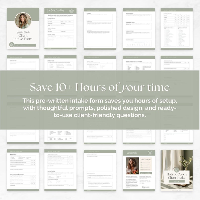 Holistic Coaching Intake Form Canva Template Wellness Client ...