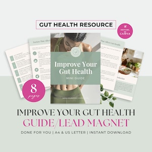 Gut Health Content, Health Coaching Program Template, Nutrition Coach, Nutritionist, Done For You Guide, PLR Ebook, Handout, Flyer, Canva