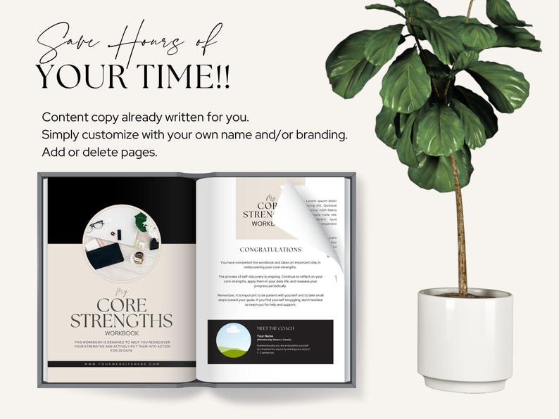 Coaching Worksheets, Client Strengths Assessment Tool, Done For You Workbook, Life Coach, Business, Career, Course Creator, Canva Template image 6