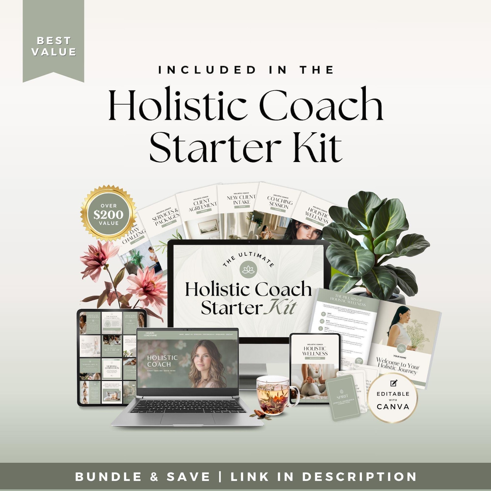 Holistic Coaching Intake Form Canva Template Wellness Client ...