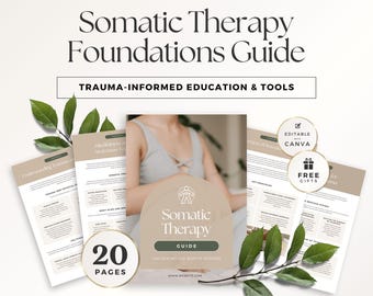 Somatic Therapy Guide Editable Canva Template Holistic Coaching Trauma Healing Nervous System Regulation Client Resource Lead Magnet Ebook