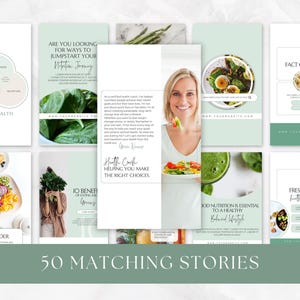 Health Coach Social Media Template, Coaching Instagram Templates and Stories, Nutrition, Wellness, Nutritionist, Holistic, Dietician, Canva image 3