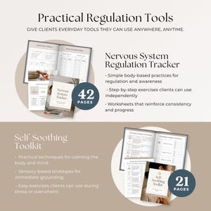 Coachtoolkit zenuwstelselregulatie Canva-sjabloon: gidsen, werkboeken, tracker, spiekbriefje, flashcards en posts op sociale media afbeelding 5