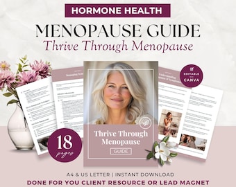 Menopause Guide for Women's Wellness Coaches, Hormone Health Coaching Lead Magnet, Done For You  Ebook, Course Resource, Canva Template