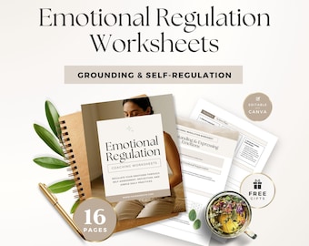 Emotional Regulation Worksheets Canva Template | Grounding & Self-Regulation | Nervous System Support | Wellness Coaching Client Resource