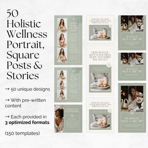 Holistic Wellness Instagram Bundle, Editable Posts Stories Reels Carousels Highlights Quotes, Holistic Coach Instagram Template, Health Reel image 3