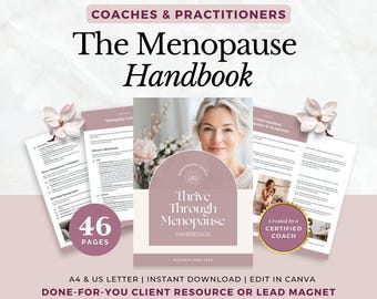 Menopause Guide for Women's Wellness Coaches, Hormone Health Coaching Lead Magnet, Done For You Ebook, Hormonal Balance, Canva Template