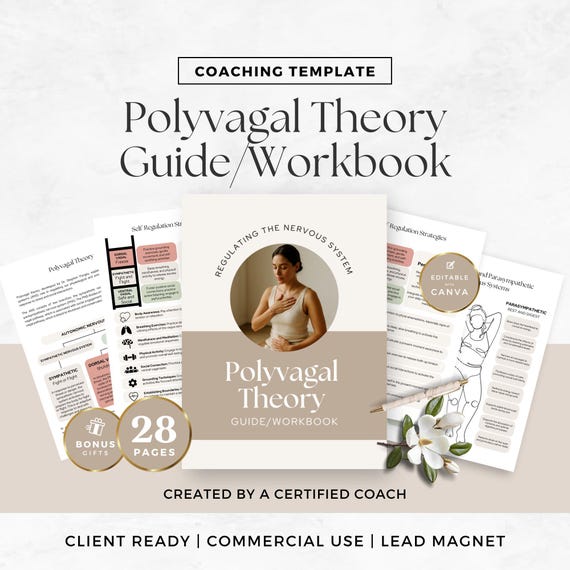 Polyvagal Theory Workbook for Somatic Coaches, Nervous System Regulation Guide, Trauma-Informed, Mind-Body Therapy Tools, Canva Template