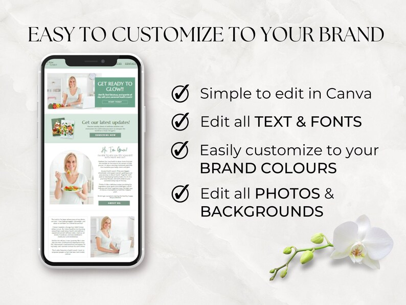 Health Coach Website Template, Coaching Templates, Health and Wellness, Nutrition, Nutritionist, Fitness, Canva, Done For You Content image 5