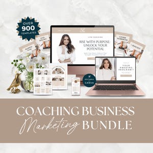 Coaching Bundle Templates for Coaches, Online Business, Marketing Plan, Life Coach, Instagram, Website, Sales Page, Slide Deck, Ebook, NTRL