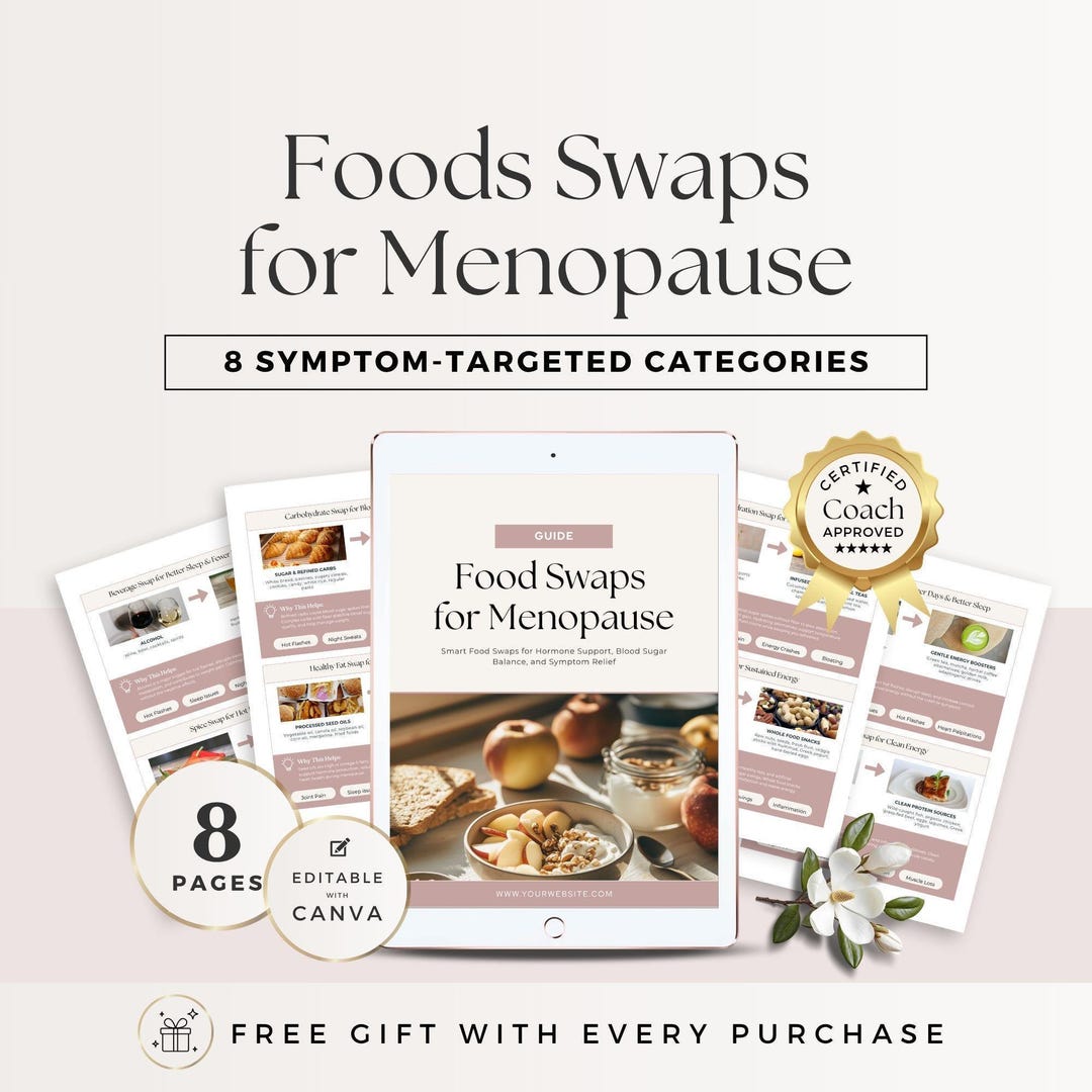 Menopause Food Swaps Guide Canva Template | Hormone Support Nutrition ...